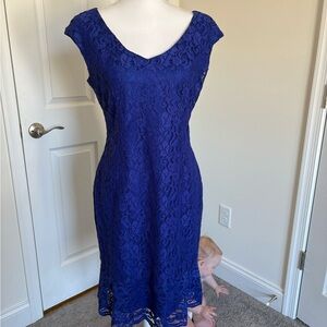 American Living Royal Blue Lace Midi Dress